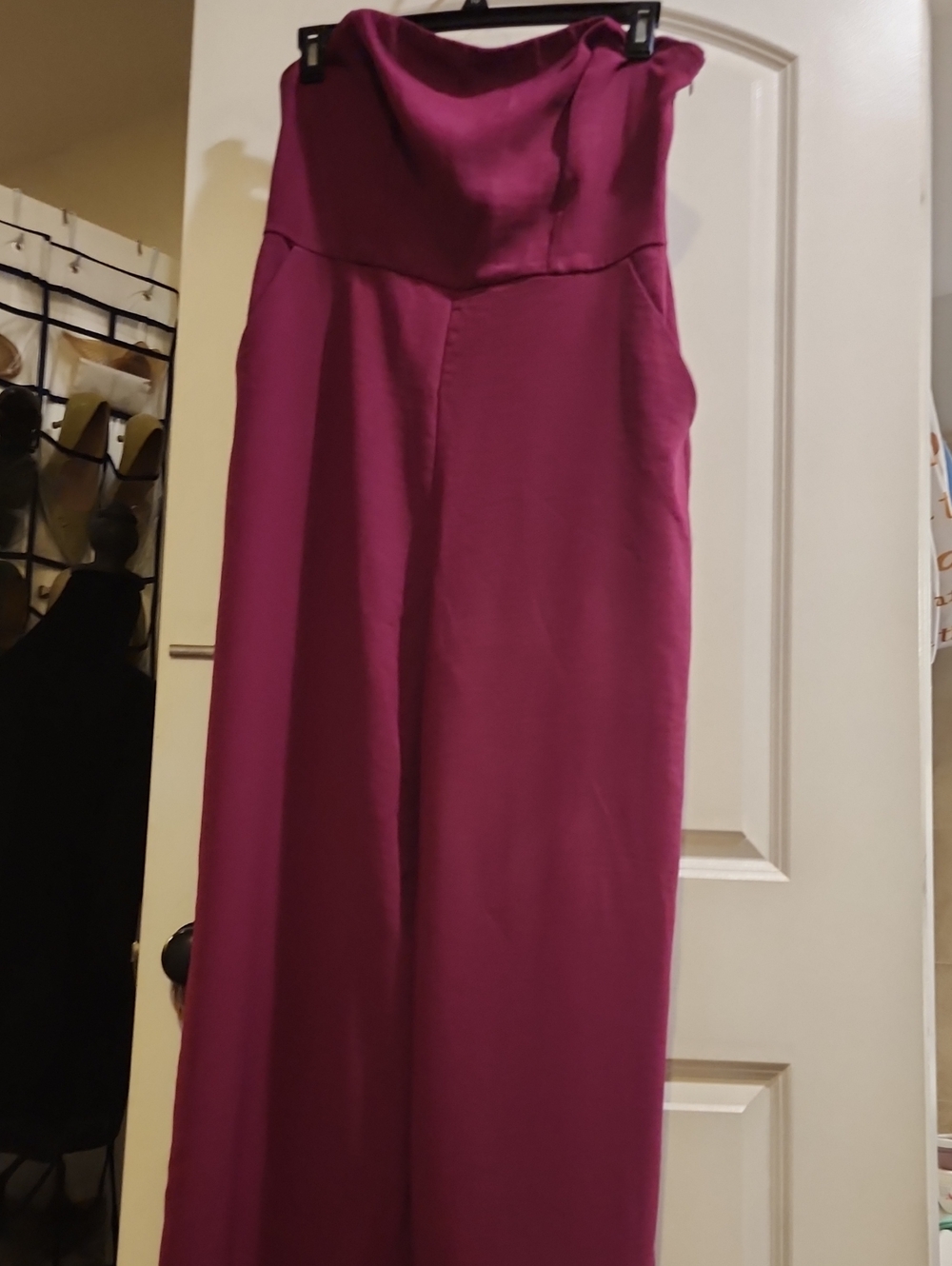 Strapless Fuchsia Evening Dress
